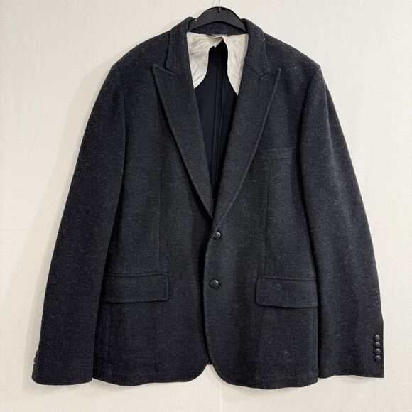 DOLCE & GABBANA G2AR1T WOOL BLEND JACKET HEATHER BLACK SIZE 54 - Picture 1 of 15